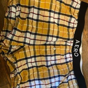 Aeropostale yellow plaid boxers/shorts. size XL.